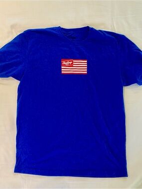 Rawlings Royal Blue Short Sleeve Tee with Red Logo Patch‎